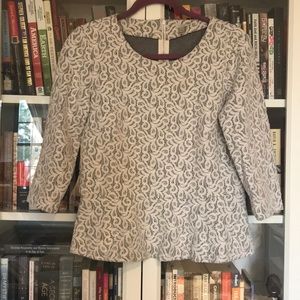 J Crew Peplum lace blouse